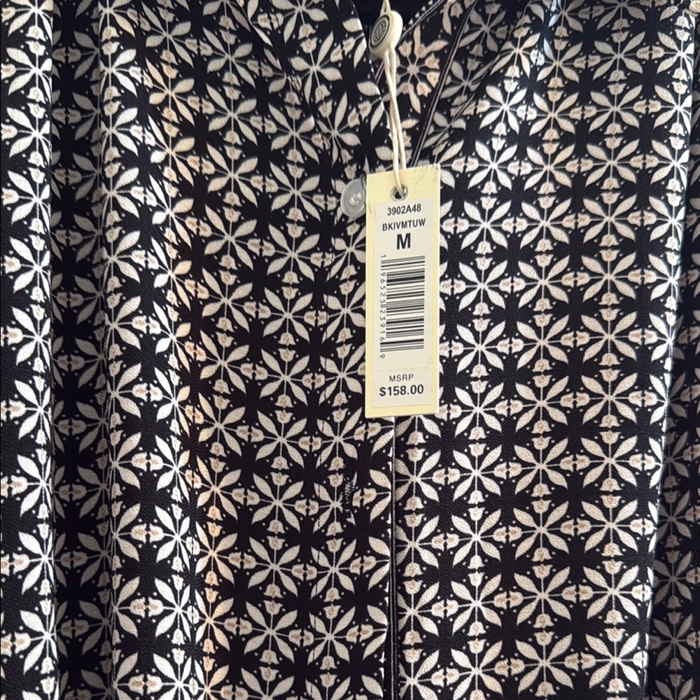 Elegant Black and White Patterned one piece pants set - Picture 2 of 2